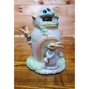 Caffco Easter Bunny Egg Lighted Porcelain House Light Bunnies